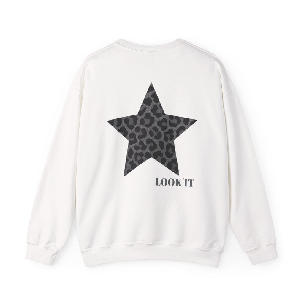Étoile léopard Pull ( blanc / noir )