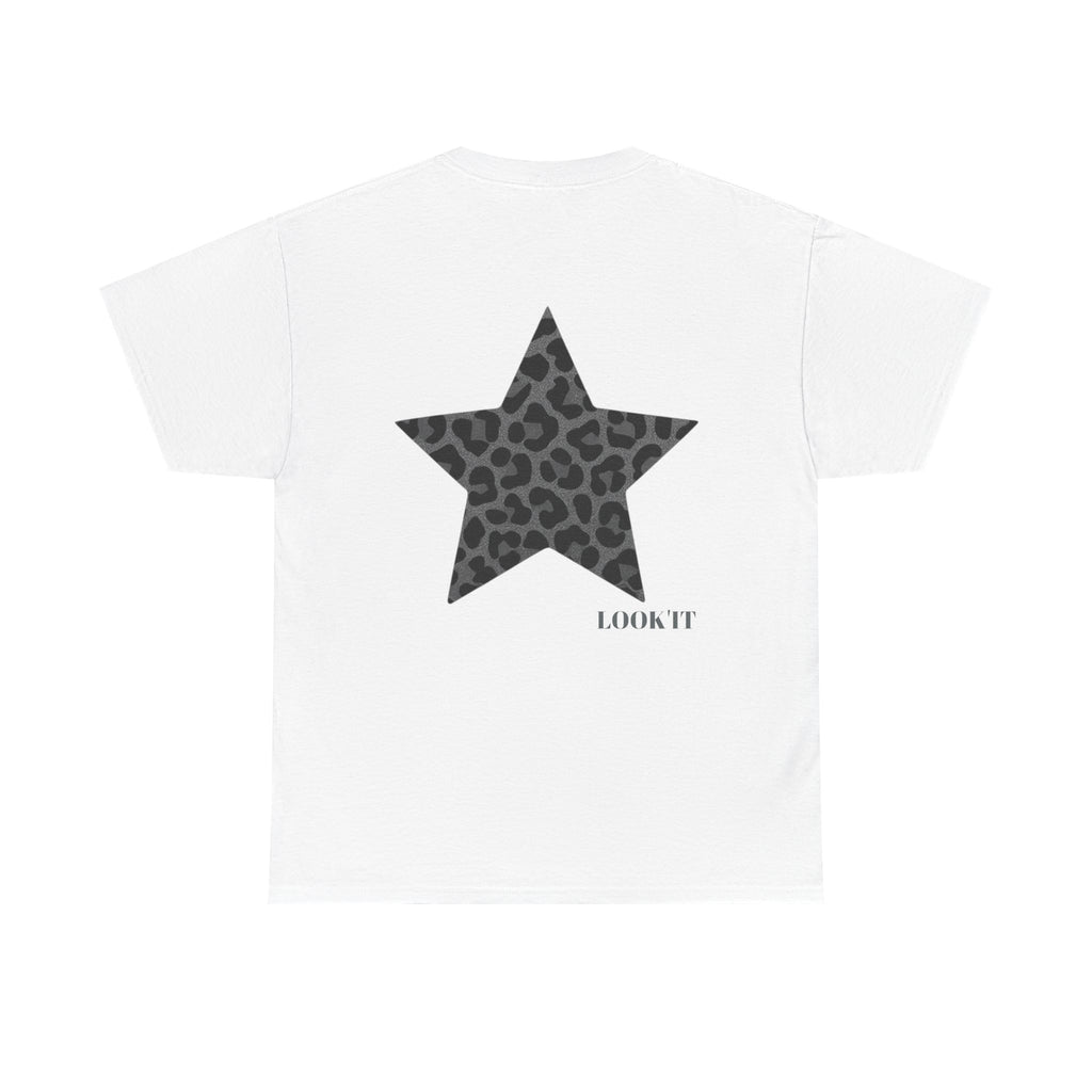 Étoile léopard Tee ( blanc / noir )