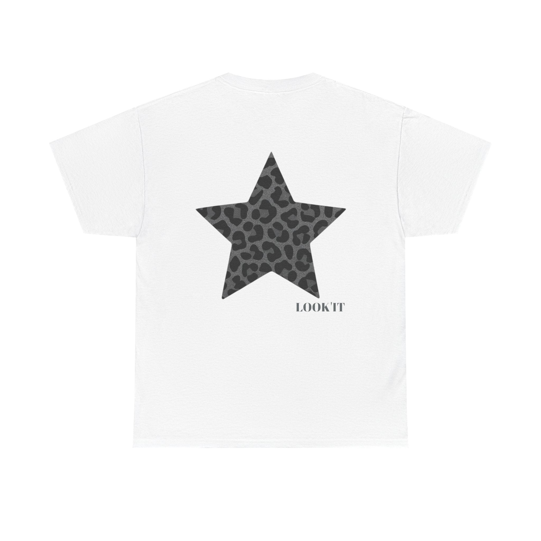 Étoile léopard Tee ( blanc / noir )