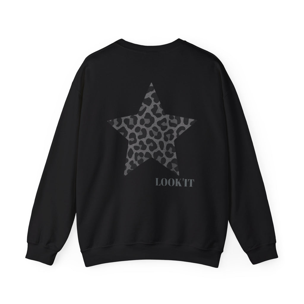 Étoile léopard Pull ( blanc / noir )