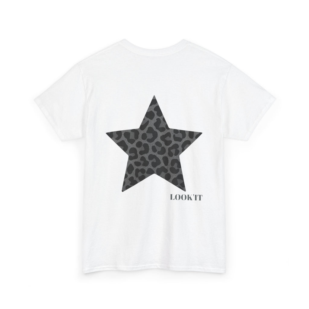 Étoile léopard Tee ( blanc / noir )